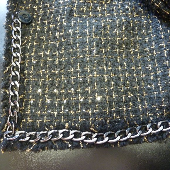 Alice + Olivia Shan Chain-Trim Tweed Jacket - Picture 14 of 16